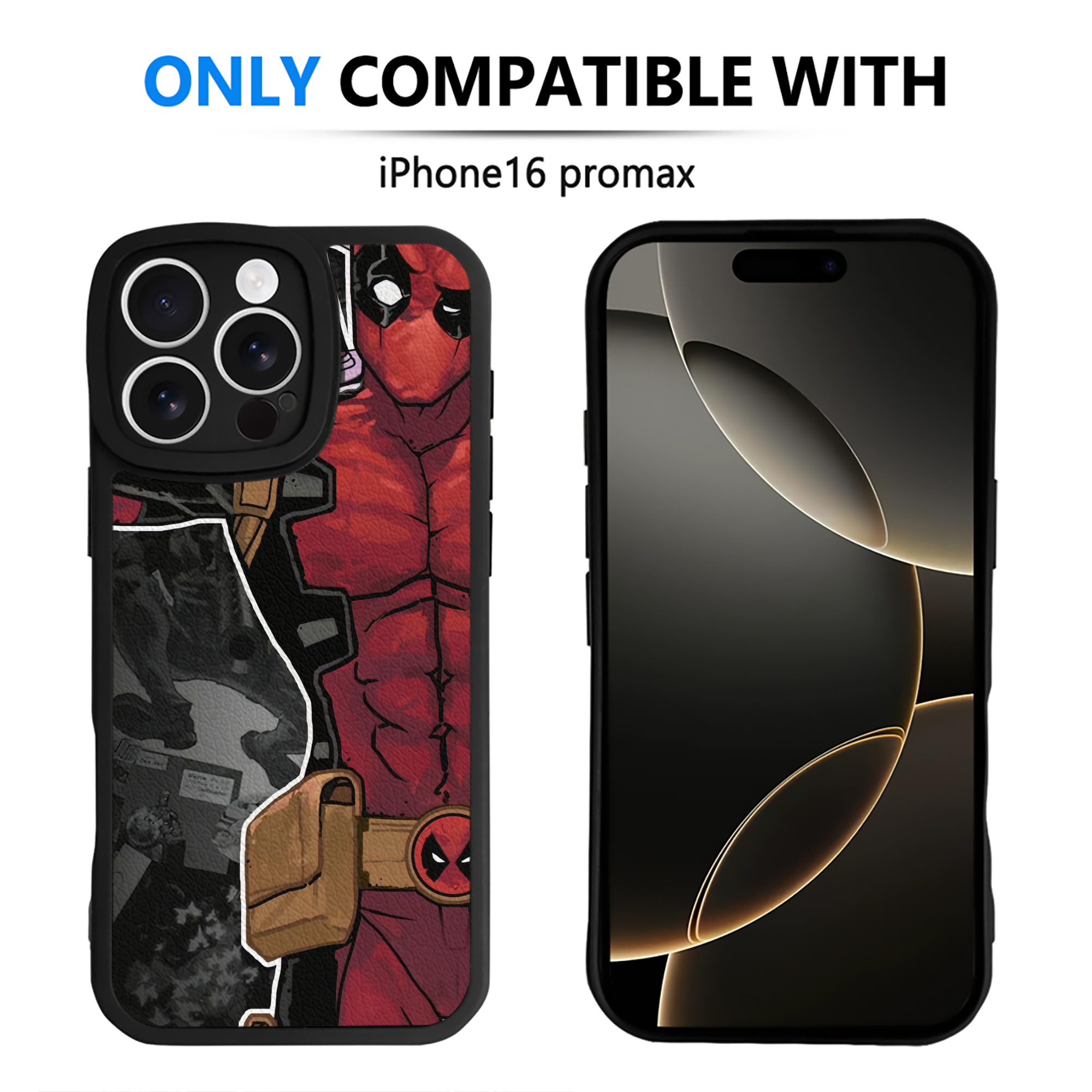 （画像用） Deadpool デッドプール 【iPhone 16シリーズ対応】シリコンスマホケース（レザー調） 材質：シリコン